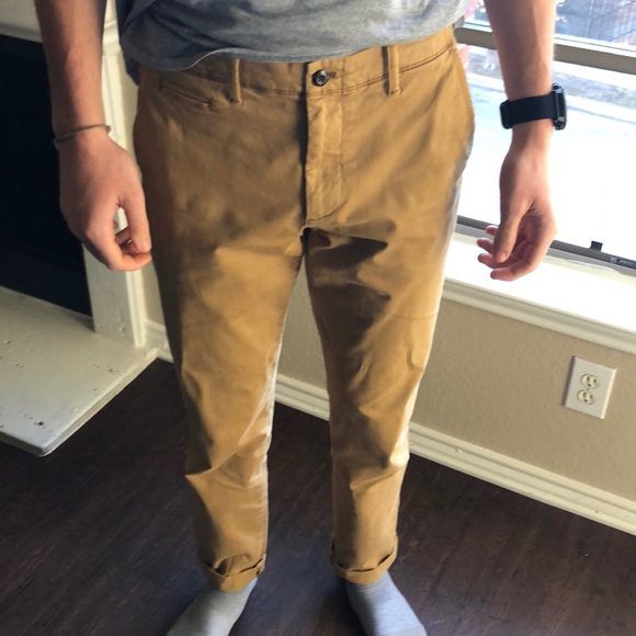 golden khaki pants